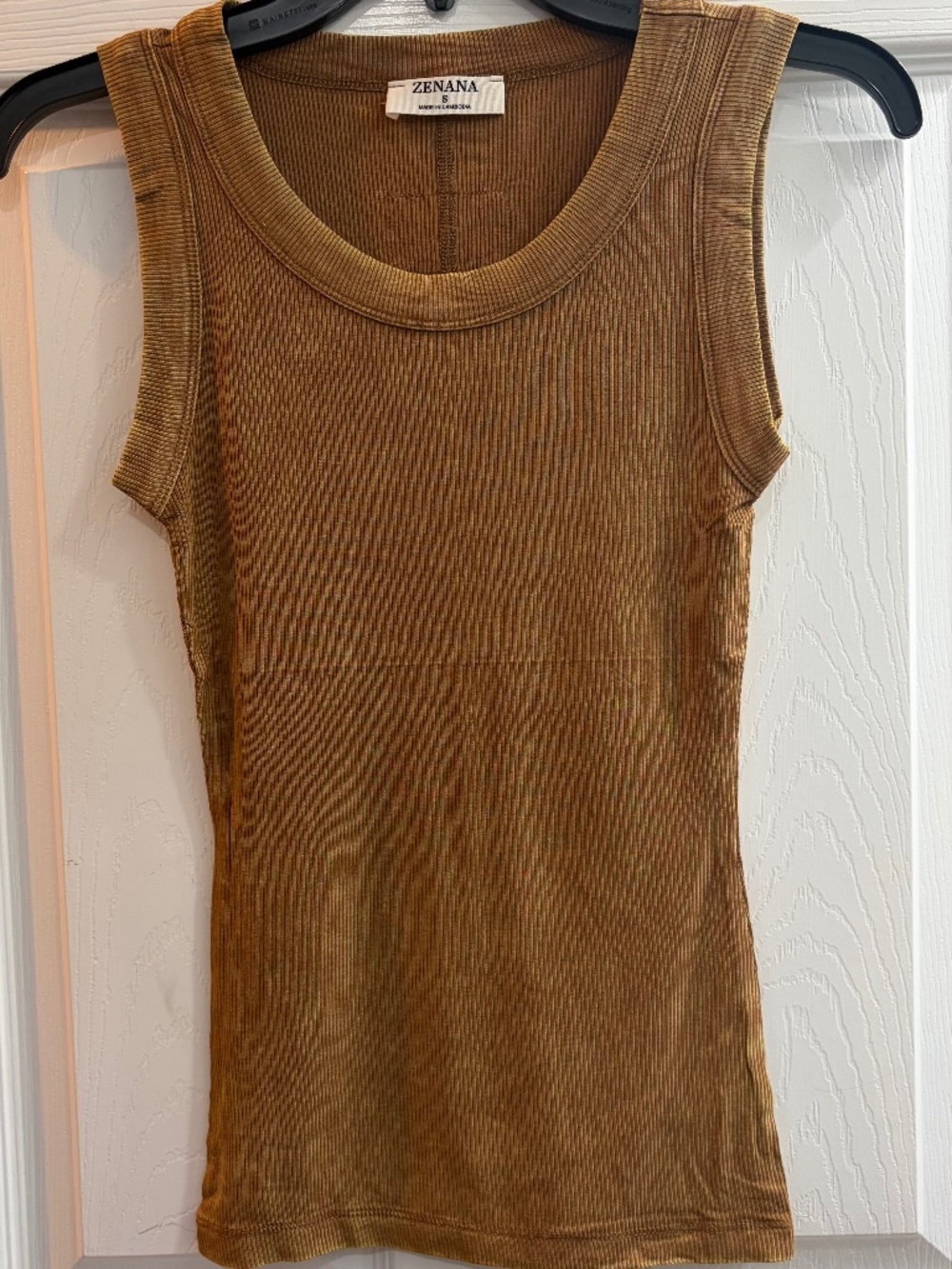 NEW ZENANA WASHED RIBBED SCOOP NECK TANK TOP WIDE STRAP LONG MINERAL WASH BOHO - Picture 2 of 5